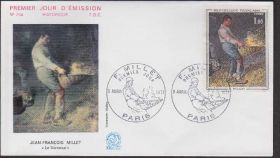 Франція Франция ^/--/^ Франция 1971 ЖИВОПИСЬ ХУДОЖНИК ЖАН-ФРАНСУА МИЛЛЕ КАРТИНА ТВОРЧЕСТВО ИСКУССТВО КПД Mi.1744 ^_^^^ Франція 1971 ЖИВОПИС ХУДОЖНИК ЖАН-ФРАНСУА МІЛЛЕ КАРТИНА ТВОРЧІСТЬ МИСТЕЦТВО КПД Mi.1744 - фото фото фото