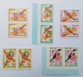 СРСР - СССР - ^/--/^ СССР 1981 Певчие птицы, сцепки, MNH ^_^^^ СРСР 1981 Співочі птахи, зчеплення, MNH - фото фото фото