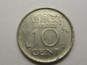 Нідерланди Нидерланды ^/--/^ Нидерланды 10 центов 1974 года 38613 ^_^^^ Нідерланди 10 центів 1974 року 38613 - фото фото фото
