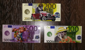 Копії Копии ^/--/^ Календарик-купюра 100, 200. 500 євро 2016 Рік мавпи. 3 /--/ шт. ^_^^^ Календарик-купюра 100, 200.500 евро 2016 Год обезьяны. 3 /--/ шт. - фото фото фото
