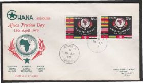 Інші країни Другие страны ^/--/^ Гана 1959 ДЕНЬ СВОБОДЫ АФРИКИ НЕЗАВИСИМОСТЬ ФЛАГИ СИМВОЛИКА КАРТА КПД Mi.46-47 ^_^^^ Гана 1959 День свободи незалежність символіки карта ККД Mi.46-47 - фото фото фото