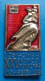 Знаки товариств і організацій Знаки обществ и организаций ^/--/^ 25 областная комсомольская конференция Киев ВЛКСМ 1982 ^_^^^ 25 обласна комсомольська конференція Київ ВЛКСМ 1982 - фото фото фото