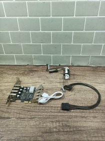 Інше Другое ^/--/^ Плата розширення PCI-E на 4 порти USB, комплект 9554 ^_^^^ Плата расширения PCI-E на 4 порта USB, комплект 9554 - фото фото фото