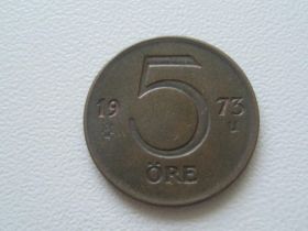 Швеція Швеция ^/--/^ Швеция 5 эре 1973 года 27442 ^_^^^ Швеція 5 ер 1973 27442 - фото фото фото