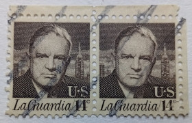 Північна Америка Северная Америка ^/--/^ США 1972 Ла Гуардия, сцепка, гашеная ^_^^^ США 1972 Ла Гуардія, зчіпка, гашена - фото фото фото