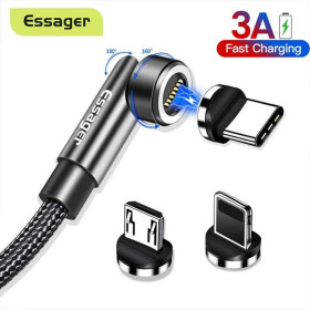 Кабелі Кабели ^/--/^ Магнитный кабель Essager MicroUSB быстрая зарядка 3 /--/ А, передача данных, нейлоновая оплетка ^_^^^ Магнітний кабель MicroUSB, швидка зарядка 3 /--/ А, передача даних, нейлонова оплетка - фото фото фото
