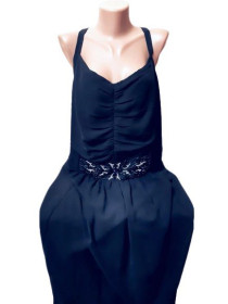Сукні Платья ^/--/^ 5 /--/ XL-7 /--/ XL Вечернее длинное платье Bevkevtex, шикарное темно синее макси платье с вышивкой на талии, супер батал, Индия ^_^^^ 5 /--/ XL-7 /--/ XL Вечірня довга сукня Bevkevtex, шикарна темно синя максі сукня з вишивкою на талії, супер батал, Індія - фото фото фото