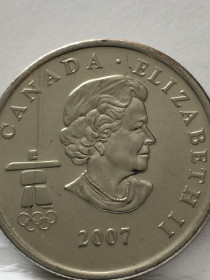 Канада Канада ^/--/^ 25 центів, 2007 р. XXI Зимові Олімпійські ігри, Ванкувер 2010 - Гірські лижі. ^_^^^ 25 центов, 2007 г. XXI Зимние Олимпийские игры, Ванкувер 2010 - Горные лыжи. - фото фото фото