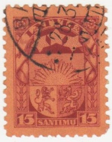 Балтійські країни Балтийские страны ^/--/^ Латвия 1927 г № 113 гашеная ^_^^^ Латвія 1927 р. No 113 гашена - фото фото фото