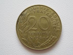 Франція Франция ^/--/^ Франция 20 сантимов 1984 года #9724 ^_^^^ Франція 20 сантимів 1984 року #9724 - фото фото фото