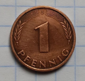НДР, ФРН ГДР, ФРГ ^/--/^ Германия 1 пфенниг, 1982 г  J ^_^^^ Німеччина 1 пфеніг, 1982 р J - фото фото фото