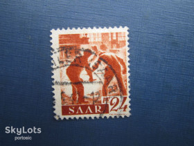 Інше Другое ^/--/^ Марка Германия Саар 1947 стандарт сталевары 24 пф гаш ^_^^^ Марка Німеччина Саар 1947 стандарт сталевари 24 пф гаш - фото фото фото