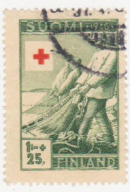 Скандинавія Скандинавия ^/--/^ Финляндия 1946 г. № 327 гашеная ^_^^^ Фінляндія 1946 р. No 327 гашена - фото фото фото