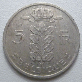 Бельгія Бельгия ^/--/^ Бельгія 5 франків 1973 року Belgique 42856 ^_^^^ Бельгия 5 франков 1973 года Belgique 42856 - фото фото фото