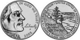 Обігові Обиходные ^/--/^ 5 центов OCEAN IN VIEW 2005 P UNC США ^_^^^ 5 центів OCEAN IN VIEW 2005 P UNC США - фото фото фото