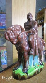 Статуетки, Скульптури, Фігурки, Фарфор Статуэтки, Скульптуры, Фигурки, Фарфор ^/--/^ БОГАТЫРЬ НА КОНЕ. МАЙОЛИКА. ЛЬВОВ. БОЛЬШОЙ ^_^^^ Богатир на коні. Майоліка. Левов. Велика - фото фото фото