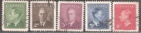 Північна Америка Северная Америка ^/--/^ Канада 1950 Sc.289-293 used ПОЛНАЯ серия ^_^^^ Канада 1950 Sc.289-293 used - фото фото фото