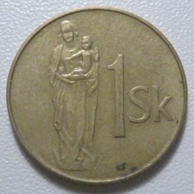 Словаччина Словакия ^/--/^ Словаччина 1 крона 1993 року 43414 ^_^^^ Словаччина 1 крона 1993 года 43414 - фото фото фото