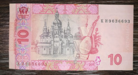 Загальнодержавні випуски Общегосударственные выпуски ^/--/^ 10 гривень 2011 Арбузов серія КИ 9636693 ^_^^^ 10 гривен 2011 Арбузов серия КИ 9636693 - фото фото фото