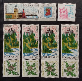 Польща Польша ^/--/^ Польша 1969 г - Туризм, 6 шт  (см.фото) ^_^^^ Польща 1969 р - Туризм, 6 шт (див.фото) - фото фото фото