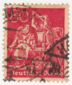 Веймарська республіка Веймарская республика ^/--/^ Германия     ( Рейх) 1921 г. №  164 гашеная ^_^^^ Німеччина (Рейх) 1921 р. No 164 гашена - фото фото фото