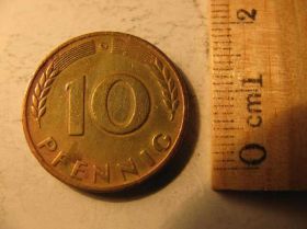 НДР, ФРН ГДР, ФРГ ^/--/^ 10 Пфеннингов Пфенніг Німеччина Германия 1950 G ^_^^^ Пфеннингов Пфенниг Германия 1950 G - фото фото фото