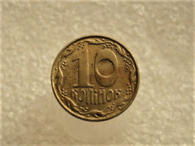 Обігові Обиходные ^/--/^ 10 копійок 1992 рік Україна 1.13 /--/ ААм &amp;quot; Брак, Викришка Штемпеля, Метал в Колосках &amp;quot;  (356+) ^_^^^ 10 копеек 1992 год Украина 1.13 /--/ ААм &amp;quot; Брак, Обличка Штемпеля, Метал в Колосках &amp;quot; (356+) - фото фото фото