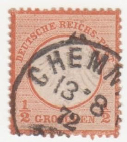Німеччина до  року Германия до  года ^/--/^ Германия  ( империя) 1872 г. №  3 гашеная ^_^^^ Німеччина (імперія) 1872 р. No 3 гашена - фото фото фото