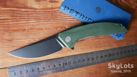 Ножі, мультітули Ножи, мультитулы ^/--/^ Petrified fish PFP /--/ 05 /--/ GRMDW Deepsea, Blackewash K /--/ 110, Green Micarta, Ceramic Ball Bearing, Outdoor, Tactical, EDC, Liner Lock - фото фото фото