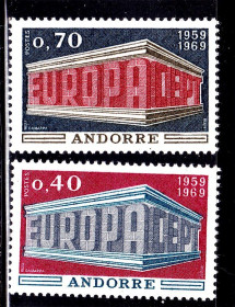 Малі Держави Європи Малые Государства Европы ^/--/^ Андорра  RF  1969 г  MNH - EUROPA СЕРТ - ^_^^^ Андорра RF 1969 MNH - EUROPA СЕРТ - фото фото фото