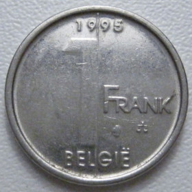 Бельгія Бельгия ^/--/^ Бельгія 1 франк 1995 року Belgie 42800 ^_^^^ Бельгия 1 франк 1995 года Belgie 42800 - фото фото фото