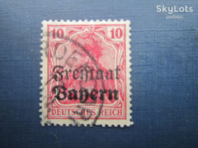 Інше Другое ^/--/^ Марка Германия Бавария 1919 стандарт надпечатка Свободное государство Бавария 10 пф гаш ^_^^^ Марка Німеччина Баварія 1919 стандарт надпечатка Вільна держава Баварія 10 пф гаш - фото фото фото