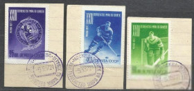 СРСР - СССР - ^/--/^ СССР 1957 хоккей лин. 3 /--/ м.гаш. СГ М 5.3.57 Первенство мира по хоккею ^_^^^ СРСР 1957 хокей лін. 3 /--/ м.гаш. СГ М 5.3.57 Першість світу з хокею - фото фото фото