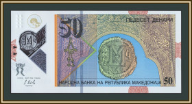 Балканський півострів Балканский полуостров ^/--/^ Македония 50 динаров 2018 P-26  (26 /--/ а) UNC ^_^^^ Македонія 50 динарів 2018 P-26 (26 /--/ а) UNC - фото фото фото