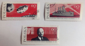 Польща Польша ^/--/^ Польша 1967 Октябрьская революция, гашеные (I) ^_^^^ Польща 1967 Жовтнева революція, гашені (I) - фото фото фото