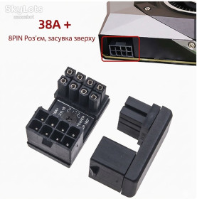 Шлейфи, перехідники Шлейфы, переходники ^/--/^ Кутовий конектор 8-pin 180 градусів, адаптер живлення відеокарти      (тип 38 /--/ A+) ^_^^^ Угловой коннектор 8-pin 180 градусов, адаптер питания видеокарты (тип 38 /--/ A+) - фото фото фото
