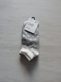 Шкарпетки Носки ^/--/^ Шкарпеткі короткі 2 пари OVS з сірі 3002 ^_^^^ Носки короткие 2 пары OVS из серые 3002 - фото фото фото