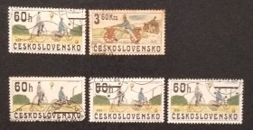 Транспорт Транспорт ^/--/^ Чехословакия 1979 г - велосипеды, гаш., 6 шт  (см.фото) ^_^^^ Чехословаччина 1979 — велосипеди - фото фото фото