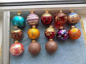 Ялинкові іграшки Ёлочные игрушки ^/--/^ Елочная игрушка Шар стекло, ручная роспись ^_^^^ Іграшка Шар скло, ручний розпис - фото фото фото