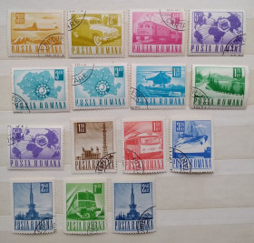 Румунія Румыния ^/--/^ Румыния 1971 г - Транспорт и Связь, гаш, 16 шт  (см.фото) ^_^^^ Румунія 1971 р. - Транспорт і Зв'язок - фото фото фото