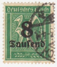 Веймарська республіка Веймарская республика ^/--/^ Германия     ( Рейх) 1923 г. №  276 гашеная ^_^^^ Німеччина (Рейх) 1923 р. No 276 гашена - фото фото фото