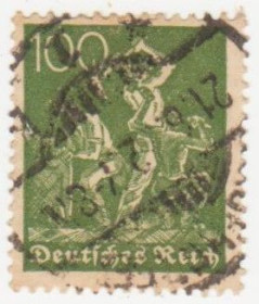 Веймарська республіка Веймарская республика ^/--/^ Германия      ( Рейх) 1921 г. №  165 гашеная ^_^^^ Німеччина (Рейх) 1921 р. No 165 гашена - фото фото фото