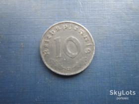 Германія (-) Германия (-) ^/--/^ Монета 10 пфенігів Німеччина Рейх 1941 D свастика ^_^^^ Монета 10 пфеннигов Германия Рейх 1941 D свастика - фото фото фото