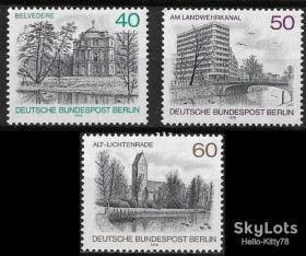 НДР, ФРН ГДР, ФРГ ^/--/^ Западный Берлин 1978 виды Берлина Mi 578-580 MNH 2-й выпуск ^_^^^ Західний Берлін 1978 види Берліна Mi 578-580 MNH 2-й випуск - фото фото фото