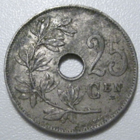 Бельгія Бельгия ^/--/^ Бельгія 25 сантимів 1929 року Belgie 42204 ^_^^^ Бельгия 25 сантимов 1929 года Belgie 42204 - фото фото фото