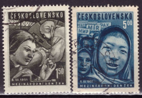 Чехословаччина Чехословакия ^/--/^ Чехословакия. Международный женский день  (серия без 1 м.) 1951 г. ^_^^^ Чехословаччина. Міжнародний жіночий день (серія без 1 м.) 1951 - фото фото фото