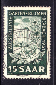 Інше Другое ^/--/^ СААР / SAAR  1951 г  гаш . - флора ^_^^^ СААР / SAAR 1951 г гаш. - флора - фото фото фото