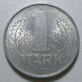 НДР, ФРН ГДР, ФРГ ^/--/^ Німеччина - НДР 1 марка 1977 року 43401 ^_^^^ Германия - ГДР 1 марка 1977 года 43401 - фото фото фото