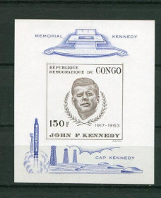 Освоєння космосу Освоение космоса ^/--/^ Конго   Congo Space Kennedy 1966 Bl 11 Imperf  Kennedy Space Center. MNH ^_^^^ Конго Congo Space Kennedy 1966 Bl 11 Imperf Kennedy Space Center MNH - фото фото фото