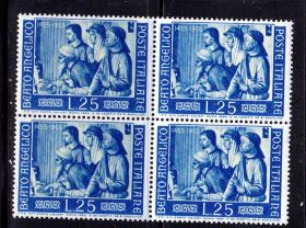 Італія, Ватикан Италия, Ватикан ^/--/^ ZM Италия 1955 г  NNH - квартблоки - 2 /--/ а скана - полная серия ^_^^^ ZM Італія 1955 р NNH - квартблоки - 2 /--/ а скана - повна серія - фото фото фото